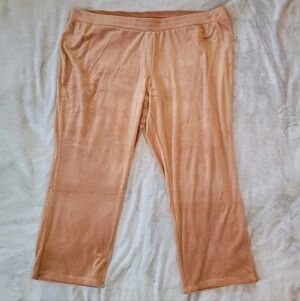 Isaac Mizrahi Live Womens Size 3XP Velour Lounge Pants Cozy Soft Stretch Pockets